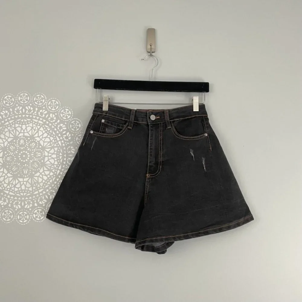 WeWoreWhat High Rise Balloon Stretch Denim Shorts Bahbah Size 25